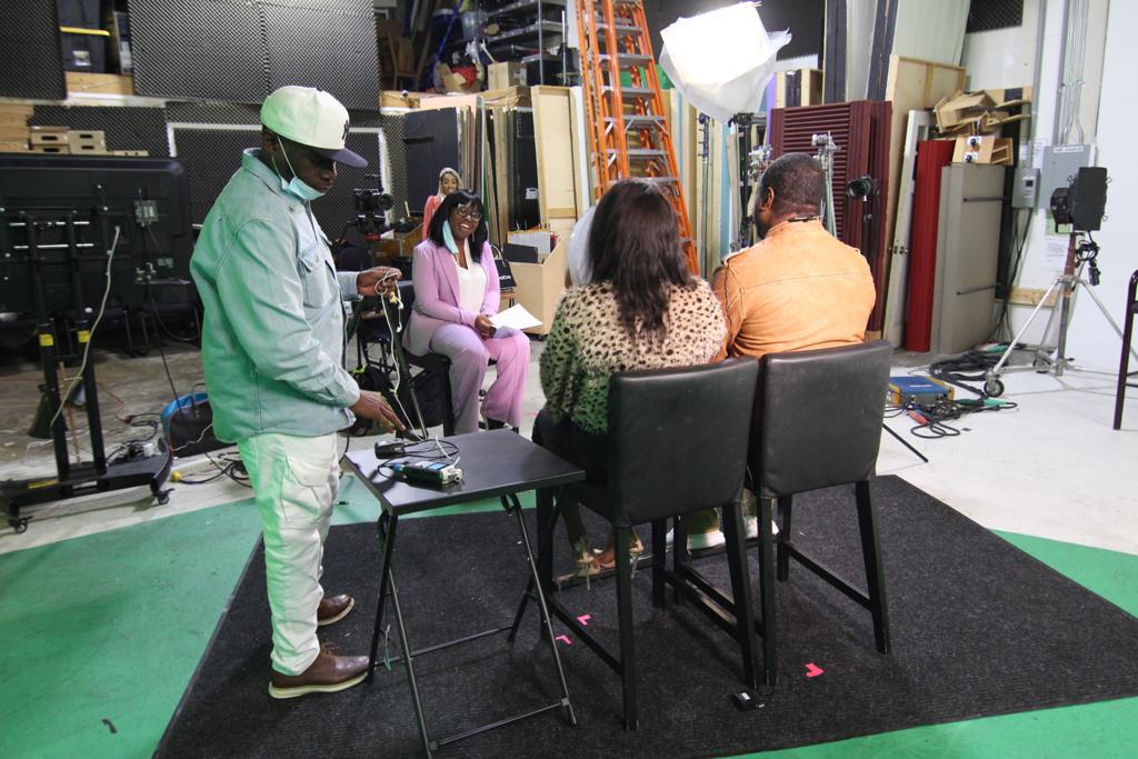 BWare with talent at green screen interview setup